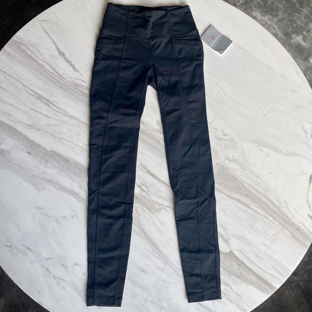 ATHLETA  Metro High Waisted Black Leggings XXS
